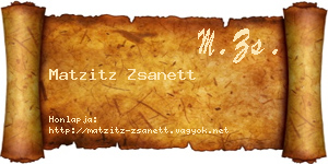 Matzitz Zsanett névjegykártya